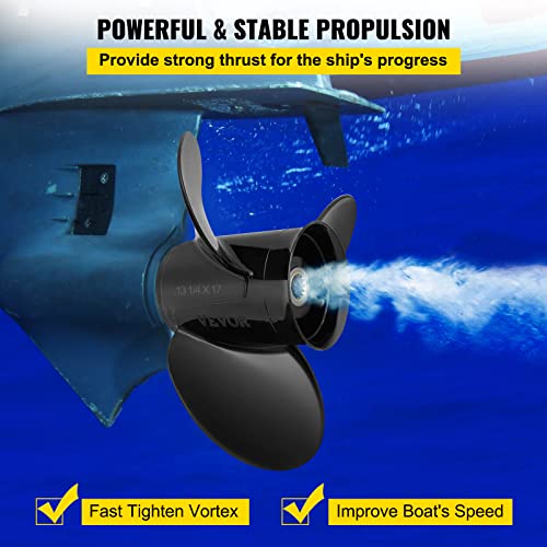 VEVOR Outboard Propeller Marine Upgrade OEM + Hydraulic Steering Kit 300HP Black