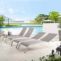 Modway Savannah Chaise Set with Four Lounge Chairs Grey