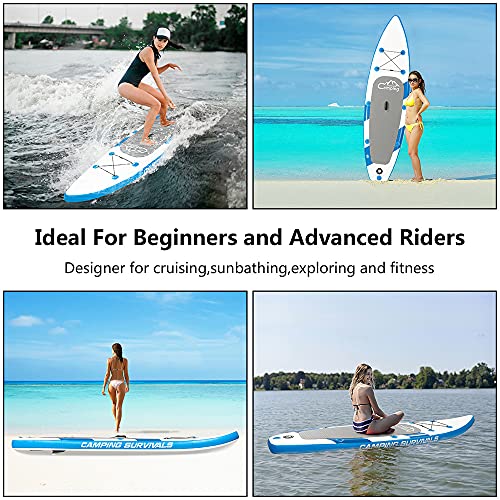 Camping Inflatable Stand Up Paddle Board Blue and White