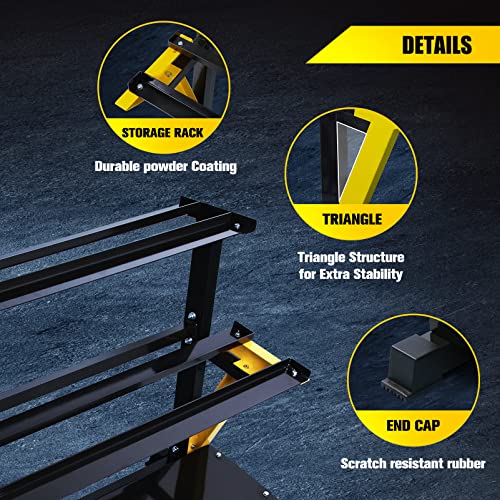 ToughFit 520LBS Dumbbell Set With 3-Tier Rack - PEV Coated Iron Handle - Black & Yellow