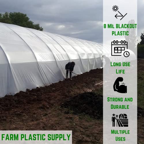 Farm Plastic Supply Panda Film Light Deprivation Greenhouse Cover 8 mil 32' x 100' Black