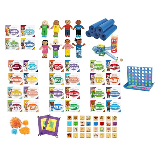 Excellerations Life Skills Spanish Complete Kit - 28 Books, 8 Dolls, 32 Blocks
