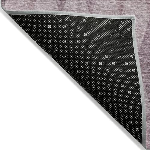 HomeRoots 9' x 12' Blush Geometric Washable Non-Skid Indoor Outdoor Area Rug Blush