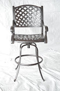Patio Land Outdoor Living Nassau Outdoor Patio Swivel Barstools 30" High Dark Bronze