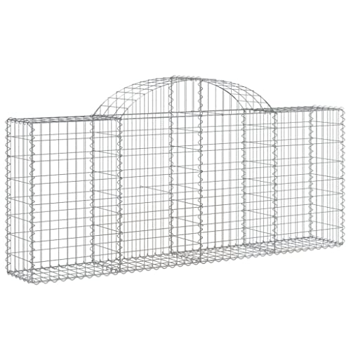 Arched Gabion Baskets 4 pcs Galvanized Iron Plant Pots White Black Other