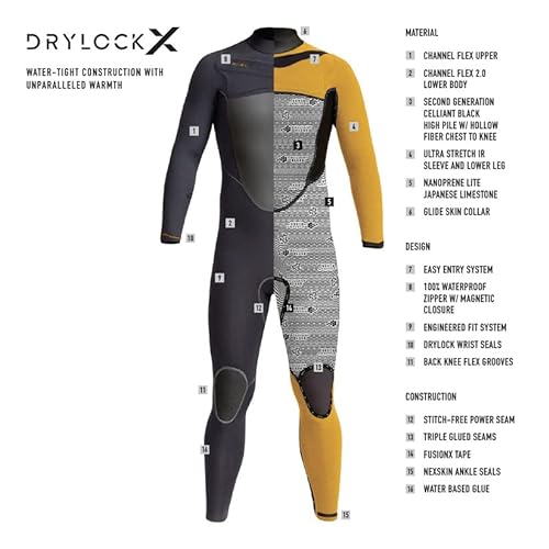 XCEL Mens 4/3mm Drylock X Fullsuit Black '21