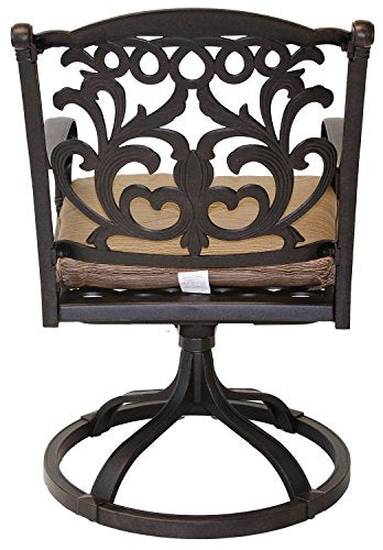 Patio Land Mandalay 9pc Outdoor Patio Dining Set Dark Bronze Sesame