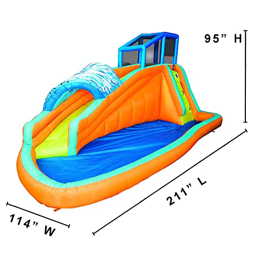 BANZAI Surf Rider Large Inflatable Water Slide Park Blue