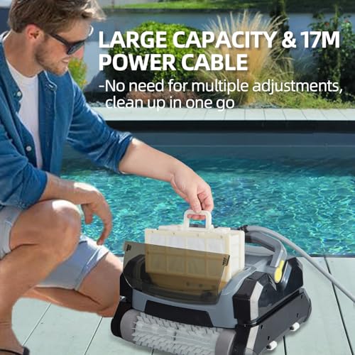 ProMaintain Robotic Pool Vacuum Cleaner 130W Waterliner Clean Wall Climbing Gray