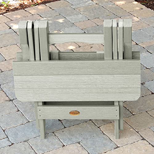 Highwood Classic Westport Adirondack 6pc Set with 4 Chairs and 2 Folding Side Tables Eucalyptus