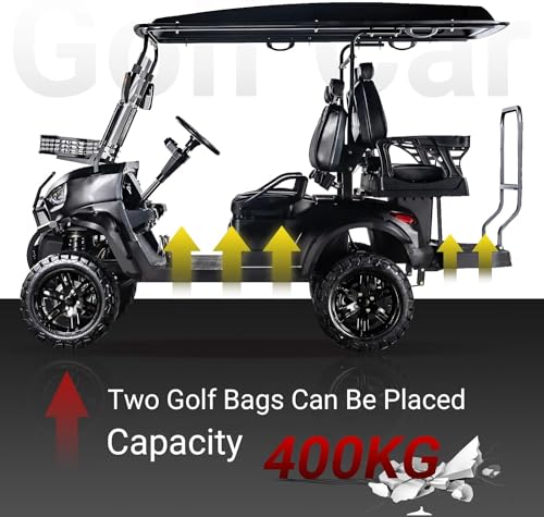 StandbyMe Electric Golf Cart 5000-Watt Motor 4-Seat 48V Battery Golf Utility Buggy Black