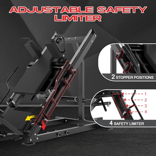 HOMSURE Leg Press Hack Squat Machine 2-in-1 Black