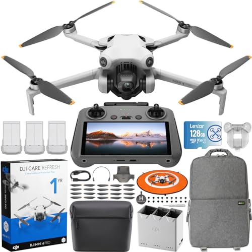 DJI Mini 4 Pro Folding Drone Fly More Combo Plus 4K HDR White