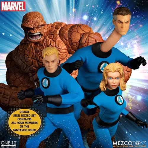 Mezco Fantastic Four One:12 Deluxe Multicoloured Action Figures Set