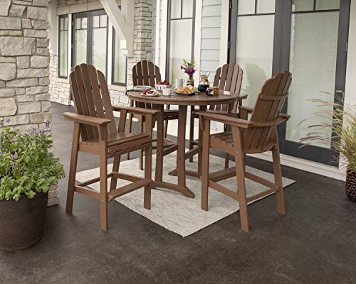 Polywood Vineyard Adirondack 5-Piece Nautical Trestle Bar Set Sand