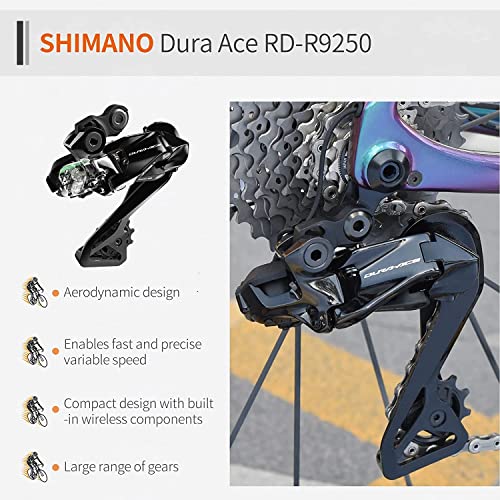 SAVADECK Carbon Road Bike with Shimano Ultegra Di2 9270 Electric Groupset Black Purple