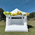 awesmflate 13FT White Inflatable Bounce House with Canopy 100% PVC Commercial for Kids & Adults with 1100W Air Blower