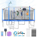 Lyromix 16FT Outdoor Trampoline with Basketball Hoop Morandi Blue