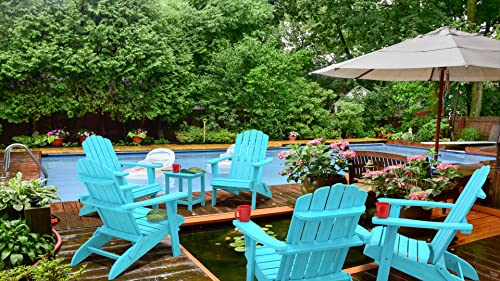 PolyTEAK Folding Adirondack Chair Set of 8 Blue