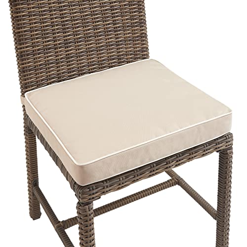 Crosley Furniture Bradenton 7-Piece Outdoor Dining Set Weathered Brown with Sand Cushions