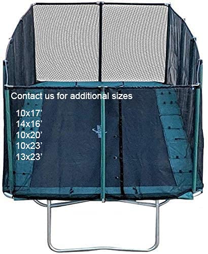 Best Trampoline USA Galactic Xtreme Rectangle Trampoline 10x17 with Net Black Blue