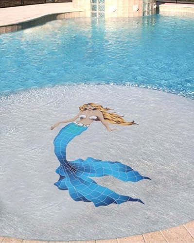 Artistry in Mosaics Mermaid Ceramic Swimming Pool Mosaic (60" x 34")