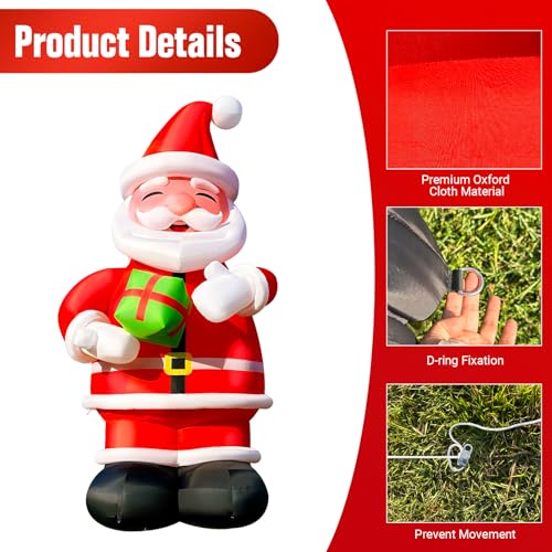 WARSUN 27Ft Giant Inflatable Santa Claus Outdoor Christmas Decoration Red