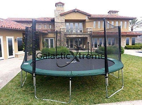 Galactic Xtreme 15 ft Round Trampoline with Net Black and Green