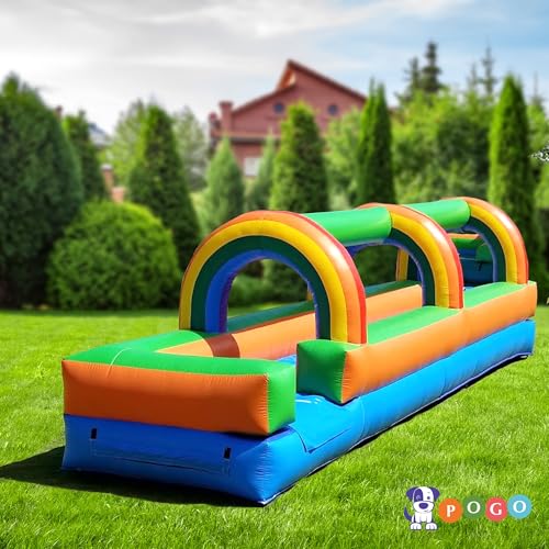 Pogo Bounce House Rainbow Inflatable Water Slide 25x9x6