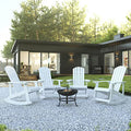 BizChair Set of 4 Savannah Adirondack Rocking Chairs White