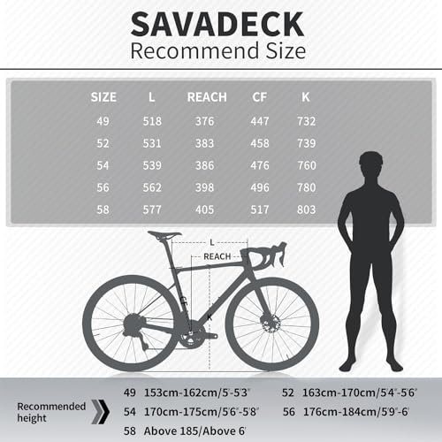 SAVADECK Carbon Road Bike Lightweight 24-Speed Shifting Road Bicycle White
