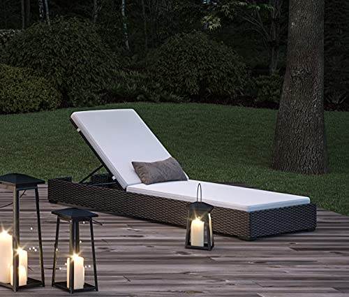 Homestyles Palm Springs Outdoor Chaise Lounge 1 Seat Beige/Brown