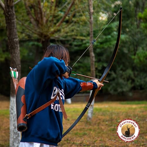 Deerseeker Outdoor 64" Traditional Longbow Set Bamboo 95lb Right Hand