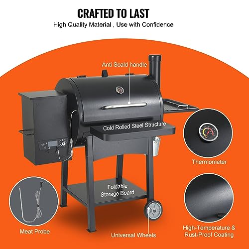 DOUKI Heavy Duty Charcoal Grill BBQ with Cart - Portable Outdoor Cooking Equipment