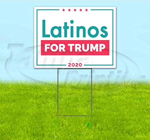 TampaPrinting Trump Latinos 2020 Yard Sign 18" X 24" with Metal Stake