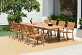 Brampton Patio Coventry 11-Piece Rectangular Extendable Dining Set Light Teak Finish