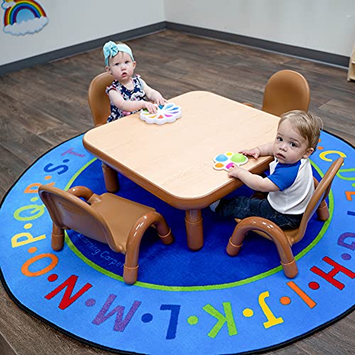 Children's Factory Angeles Baseline Toddler Table and Chairs Set Natural Wood