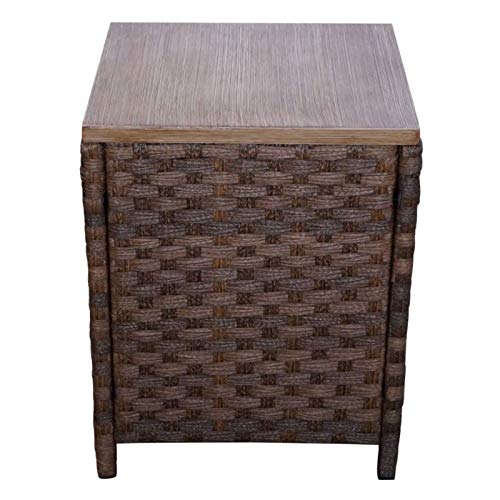 Courtyard Casual 5240 Costa Mesa 5-Piece Seating Set with Loveseat, Club Chairs, End Table & Gas Fire Pit Brown