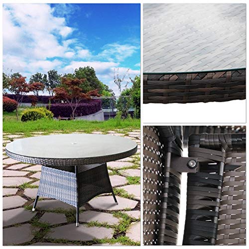 PATIOPTION Outdoor Wicker Patio Furniture Set 8-Seater