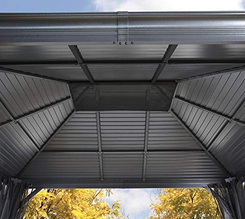 Sojag Outdoor 12' x 16' Mykonos Double Roof Hardtop Gazebo Dark Grey
