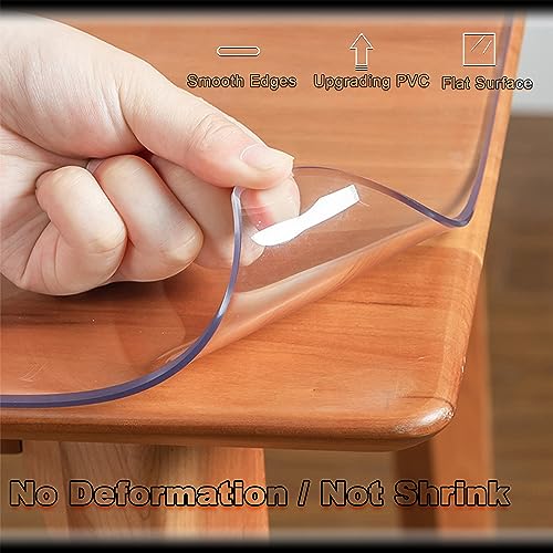 AYLFBFU Heavy Duty Rectangle Tablecloth 59x150 Inch Clear 3mm Thick