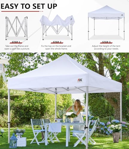 ABCCANOPY Aluminum Pop Up Canopy Tent 10x10 White