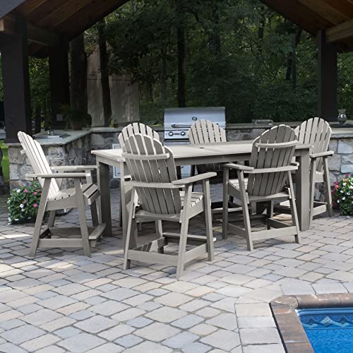 Highwood Hamilton Adirondack 7pc Counter Height Dining Set 84" x 42" Harbor Gray