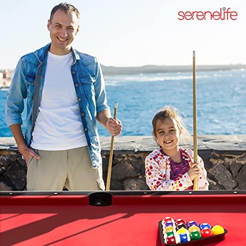SereneLife Portable Pool Table Red