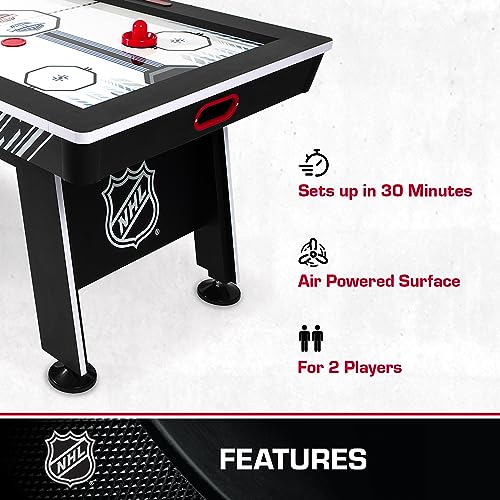 NHL 60" Air Hockey Table with Electronic Overhead Scoreboard Black/White