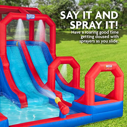 SUNNY & FUN Mega Climb N’ Go Inflatable Water Slide Park Blue Red