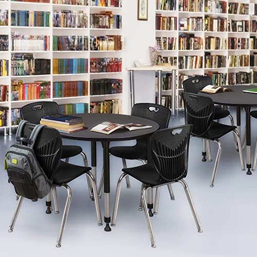 Regency Height Adjustable Classroom Table Set with 18" Andy Chairs Grey/Black