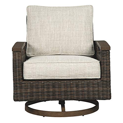 Signature Design by Ashley Paradise Trail Outdoor Swivel Lounge Chair Set, 2 Count Medium Brown