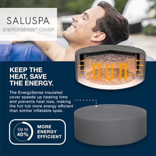 Bestway SaluSpa Santorini HydroJet Inflatable Hot Tub with EnergySense Cover