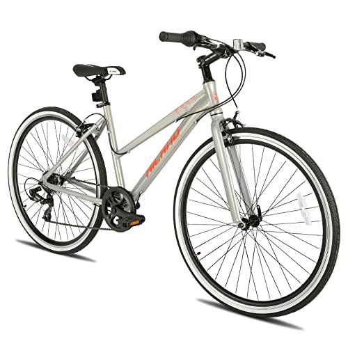 HH HILAND Hiland Hybrid Bike Shimano Drivetrain 7 Speeds 700C Wheels Silver